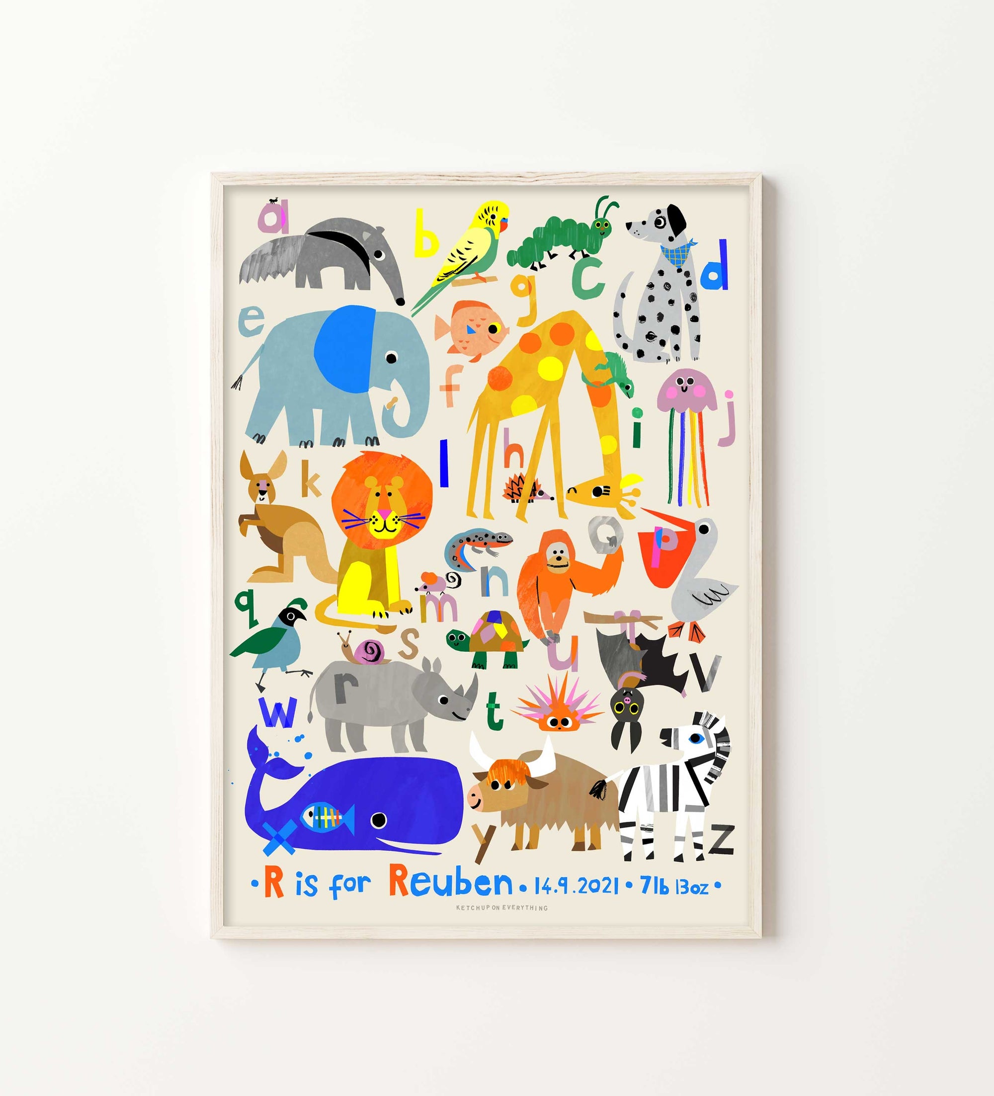 Personalised Animal Alphabet Print-Little Fish Co.