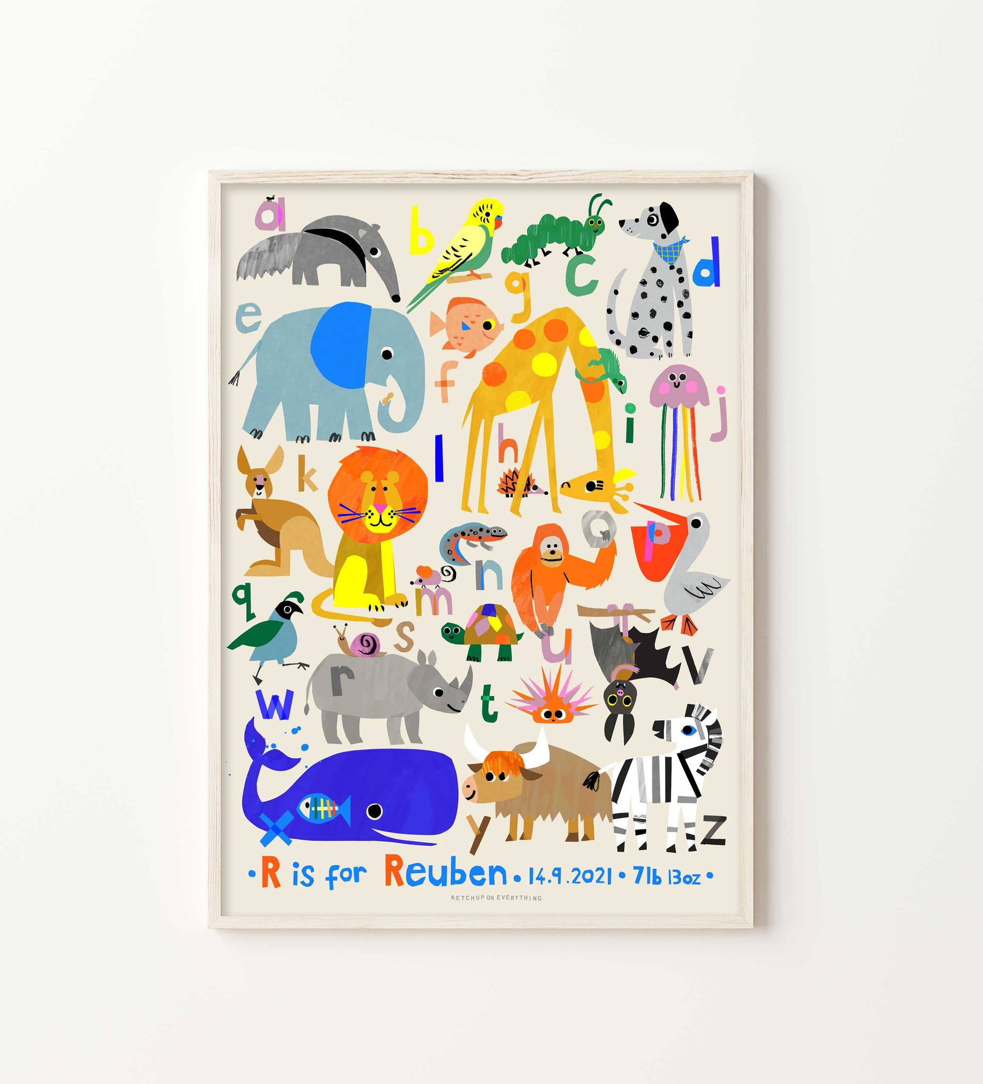 Personalised Animal Alphabet Print-top 30 back to school-Little Fish Co.