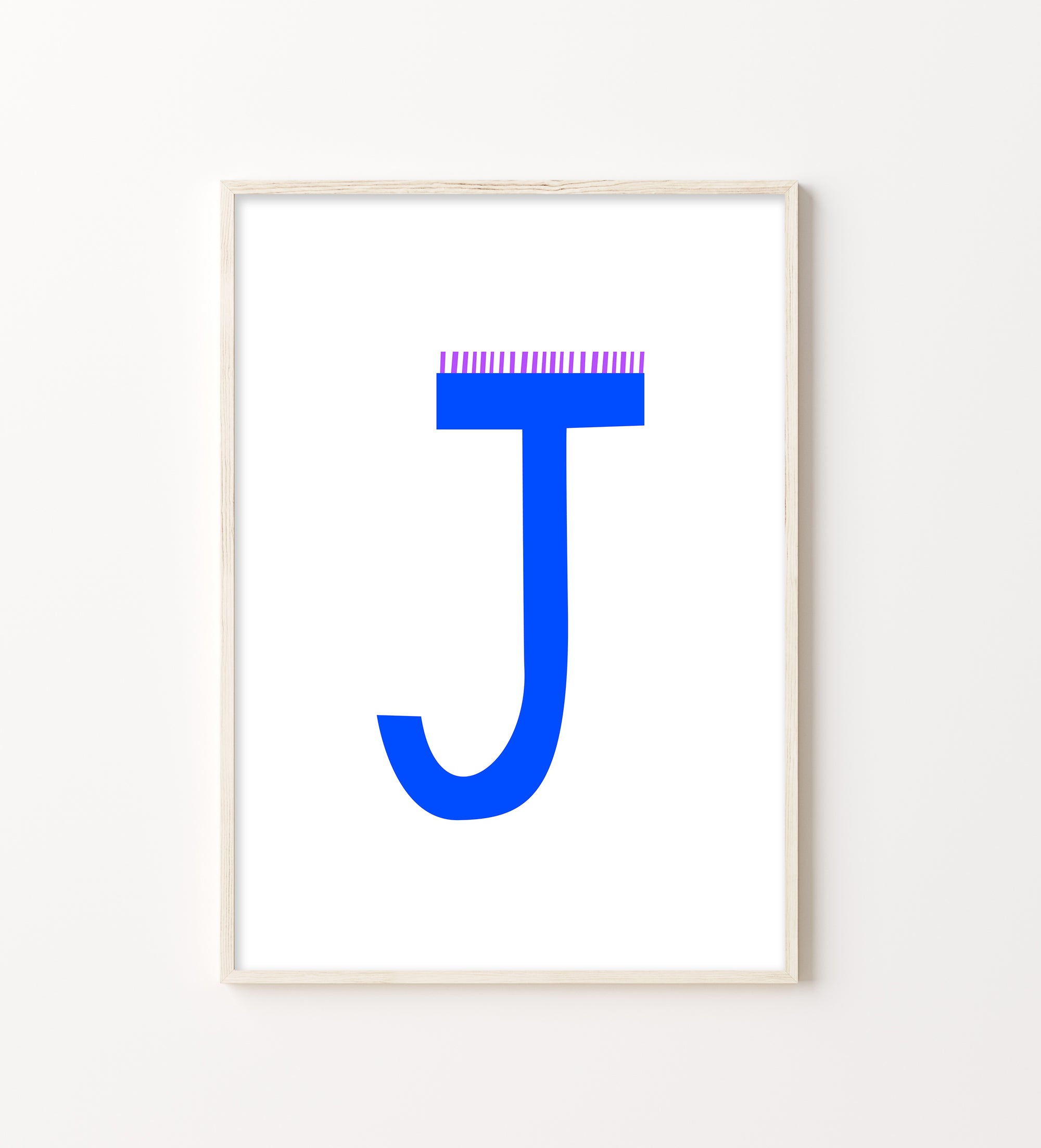 Sweet letter J print blue-Little Fish Co.