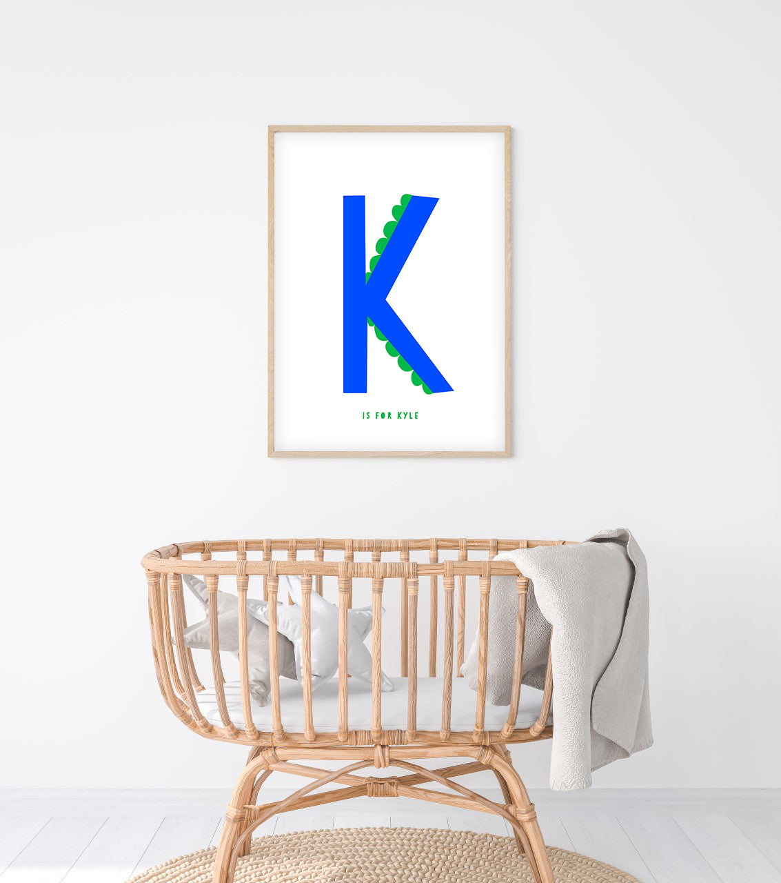 Sweet letter K print blue-Little Fish Co.