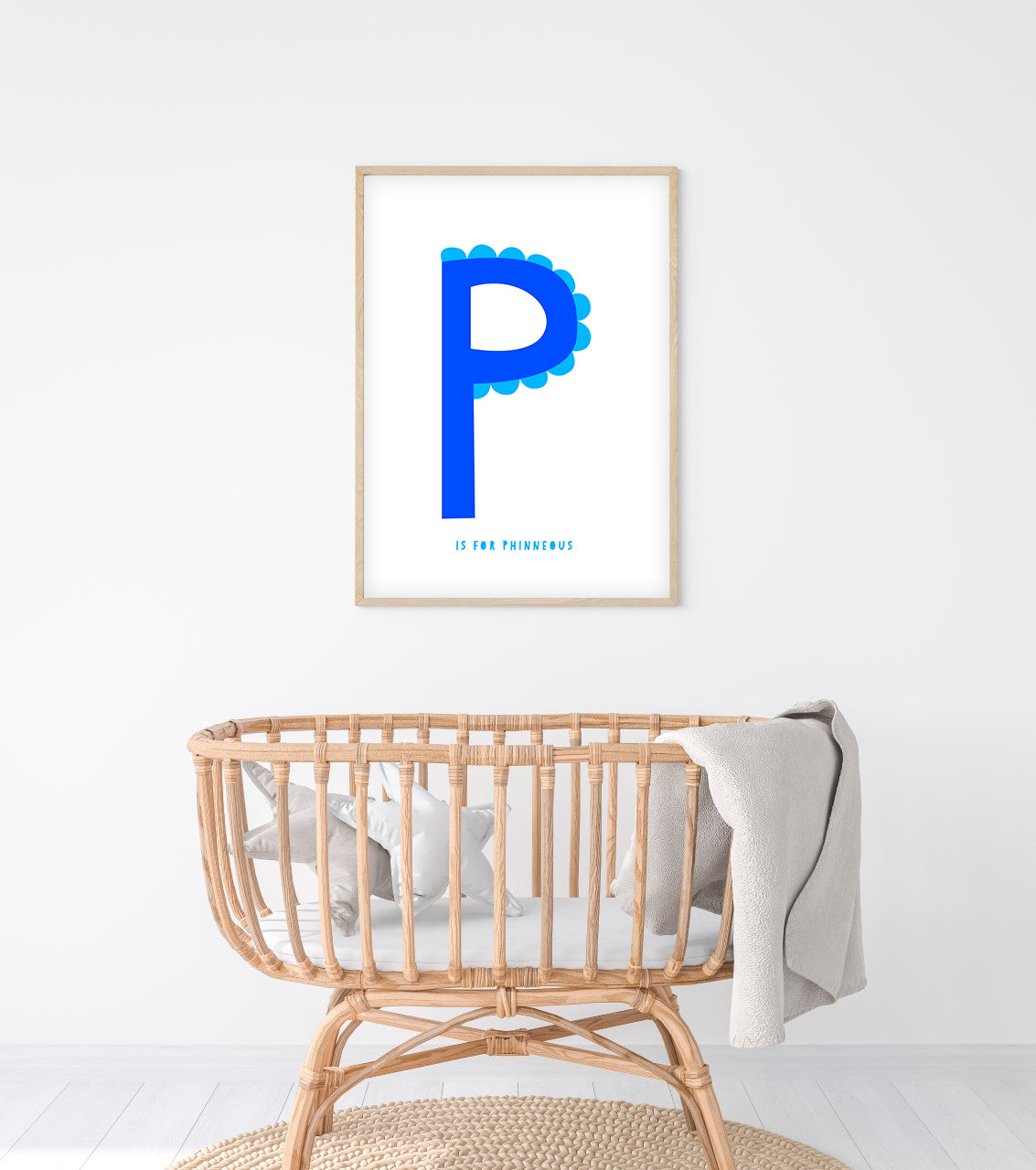 Sweet letter P print blue-Little Fish Co.