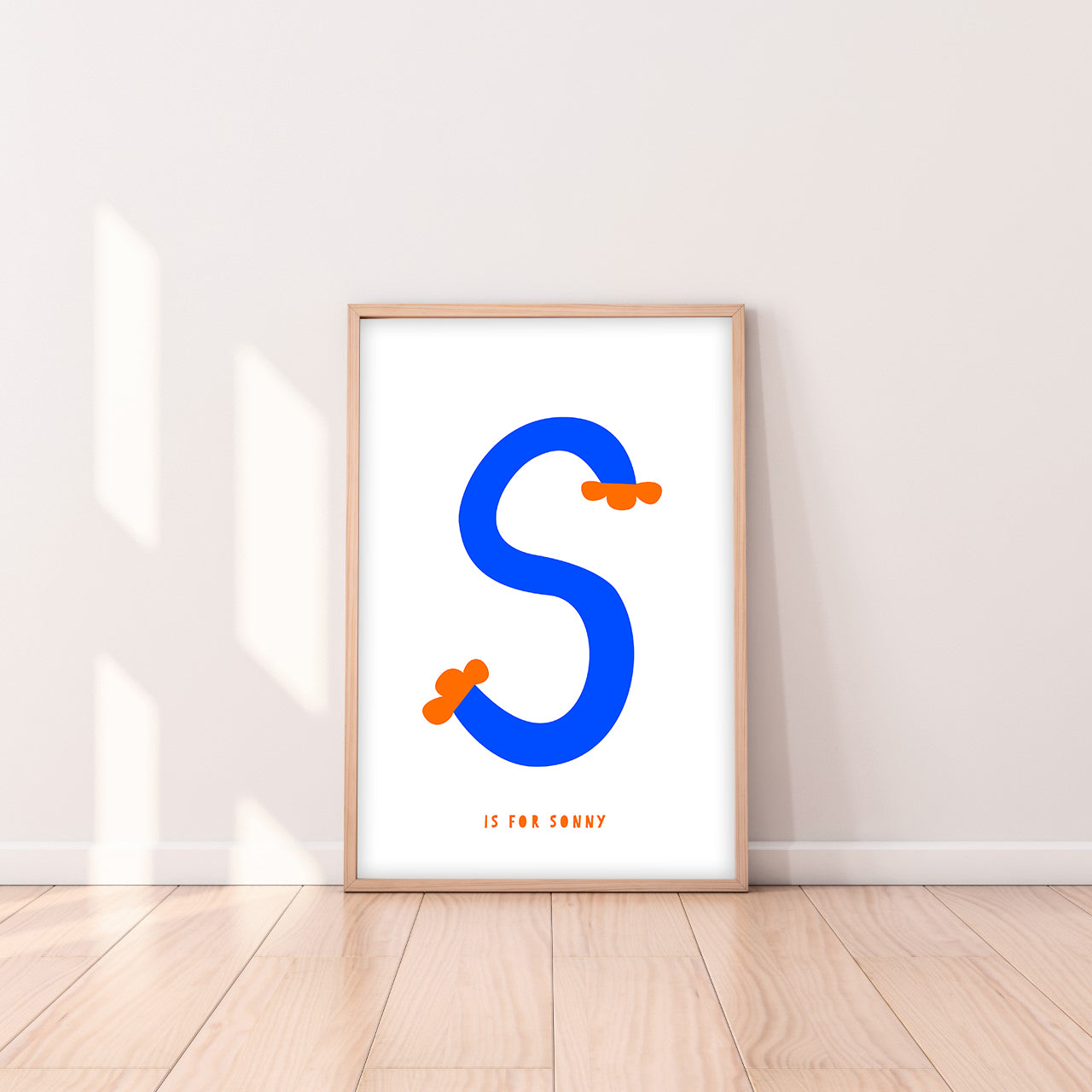 Sweet letter S print blue-Little Fish Co.