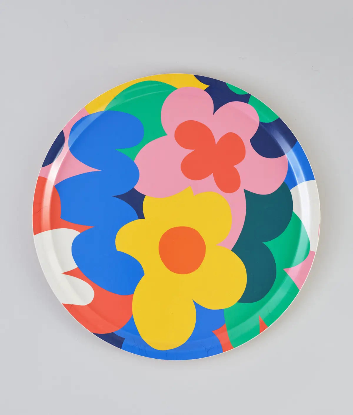Floral abstract round tray-Fun-Little Fish Co.