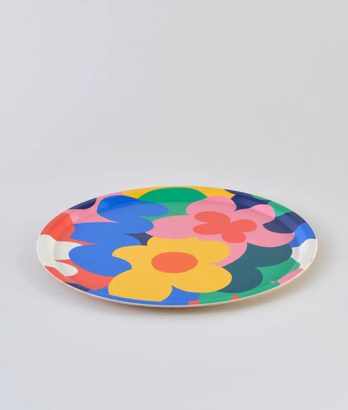 Floral abstract round tray-Fun-Little Fish Co.