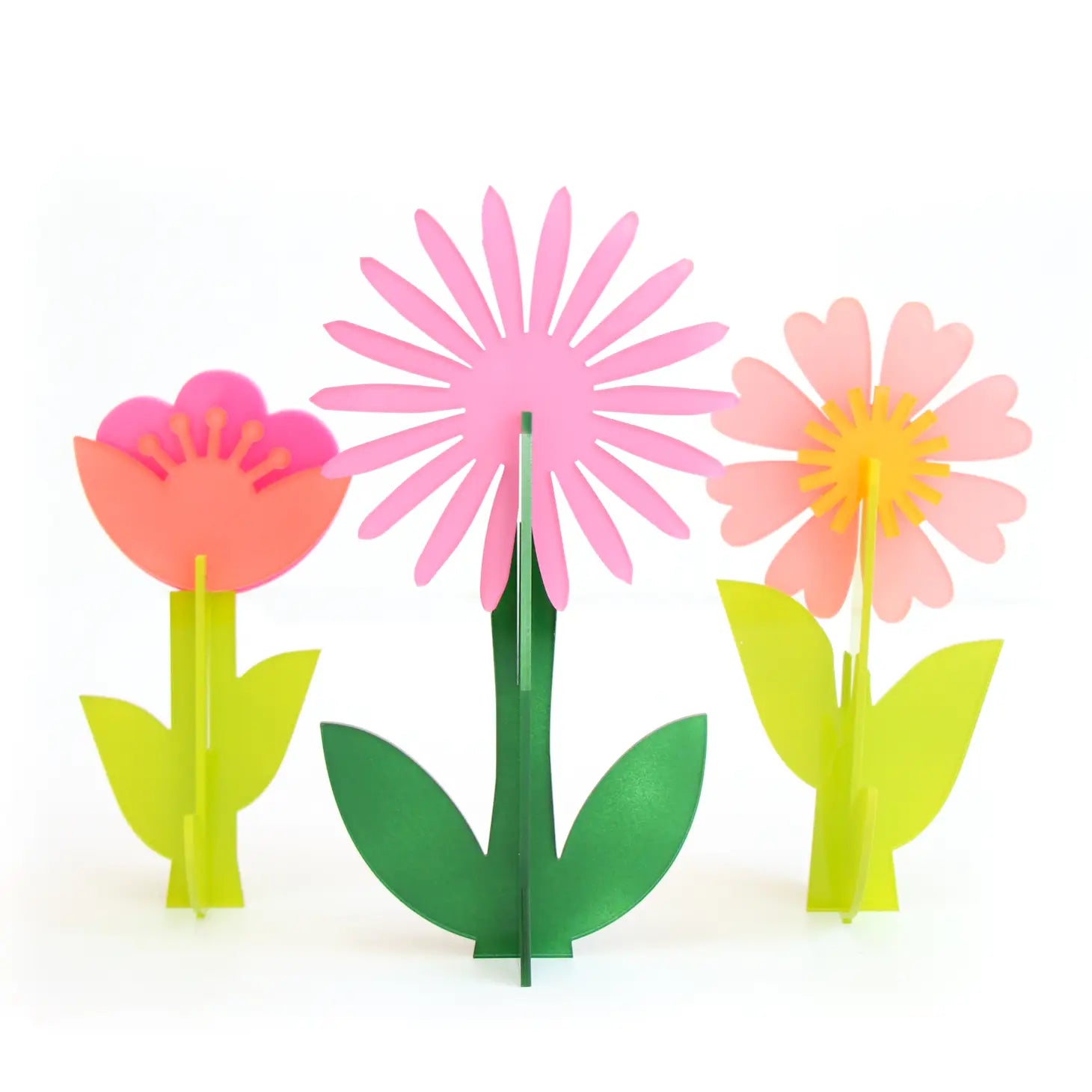 Pink Acrylic Flower decoration (set of 3)-Fun-Little Fish Co.
