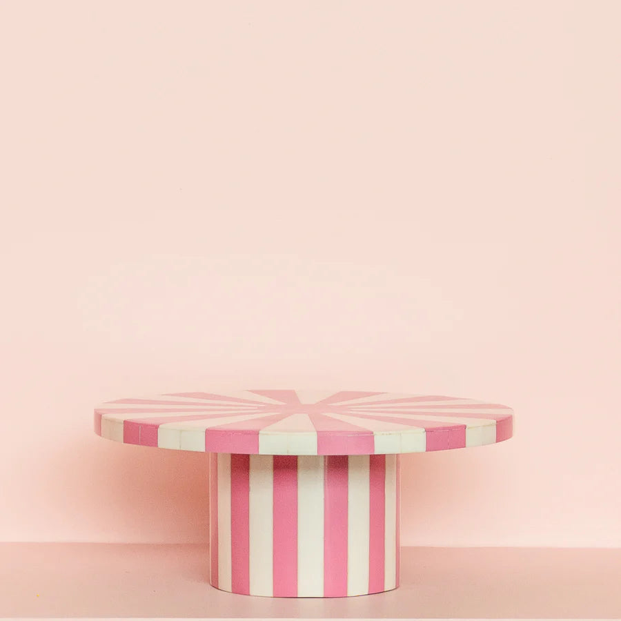 Pink/ white resin cake stand-Fun-Little Fish Co.