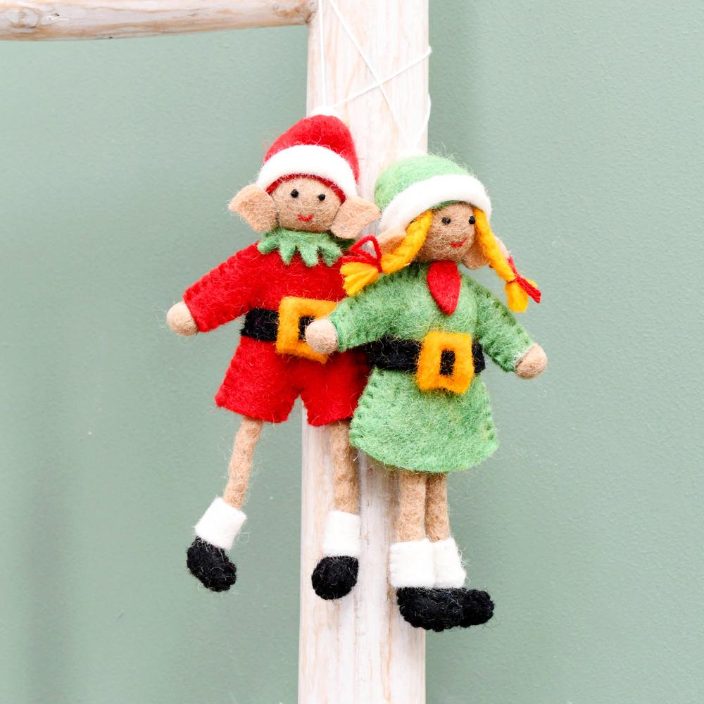 Felt Christmas elves (pair)-Fun-Little Fish Co.