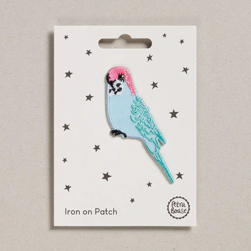 Iron on patch - Blue Budgie-Fun-Little Fish Co.