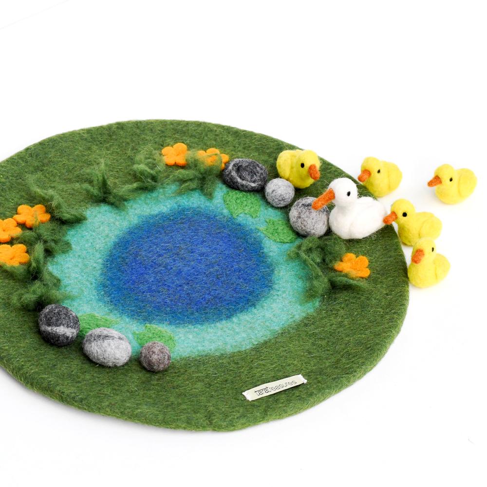 Wool Children's Playmat | 6 Ducks and a Pond Set-Fun-Little Fish Co.