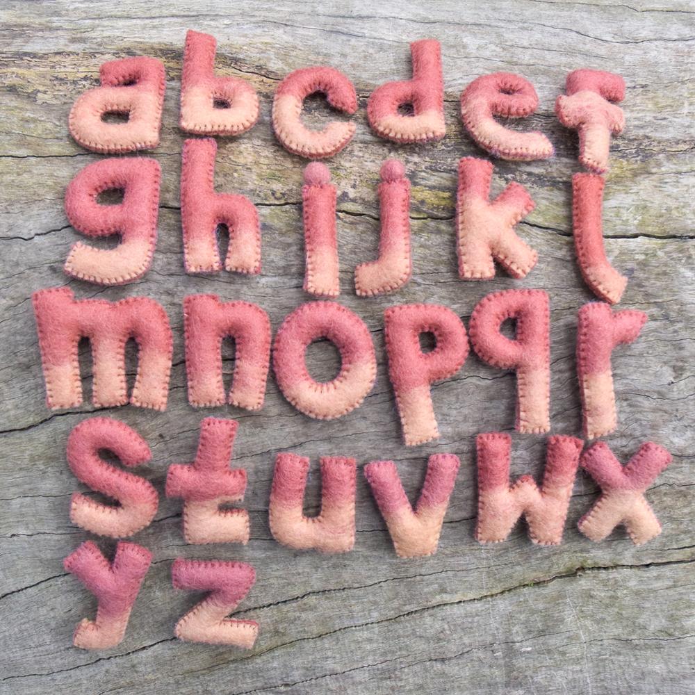 Felt alphabet letters lower case Blush-Fun-Little Fish Co.