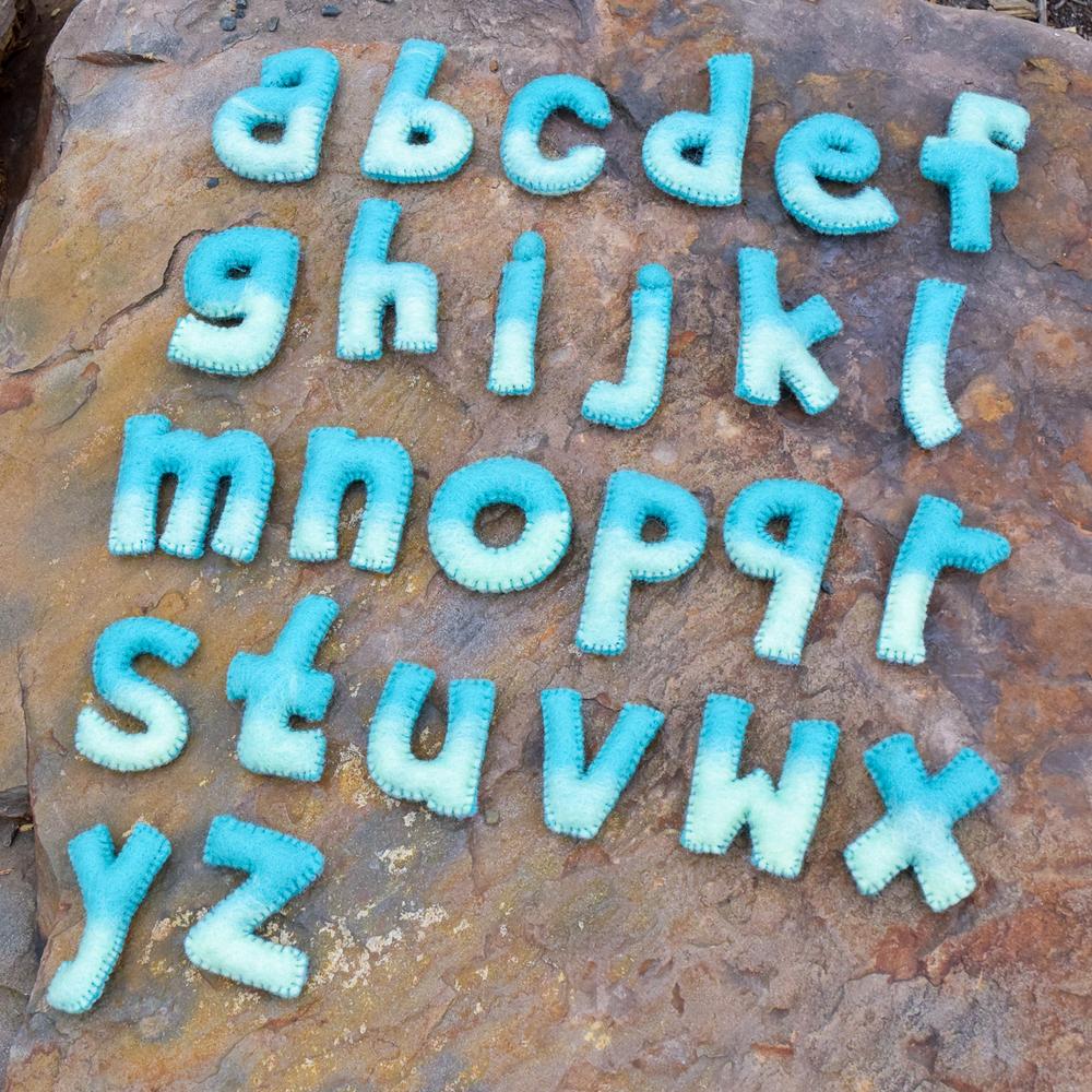Felt alphabet letters lower case Ocean Blue-Fun-Little Fish Co.
