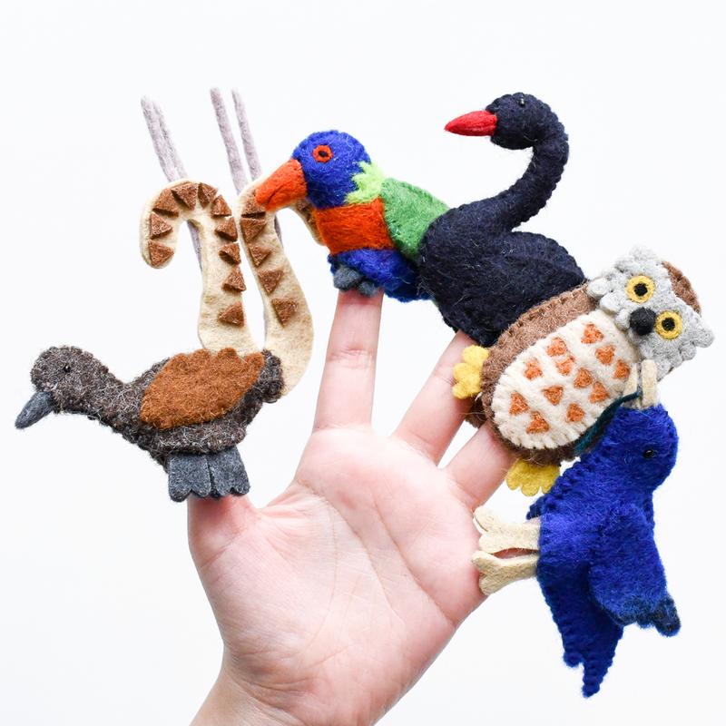 Australian Animal Set D Birds Finger Puppets-Fun-Little Fish Co.