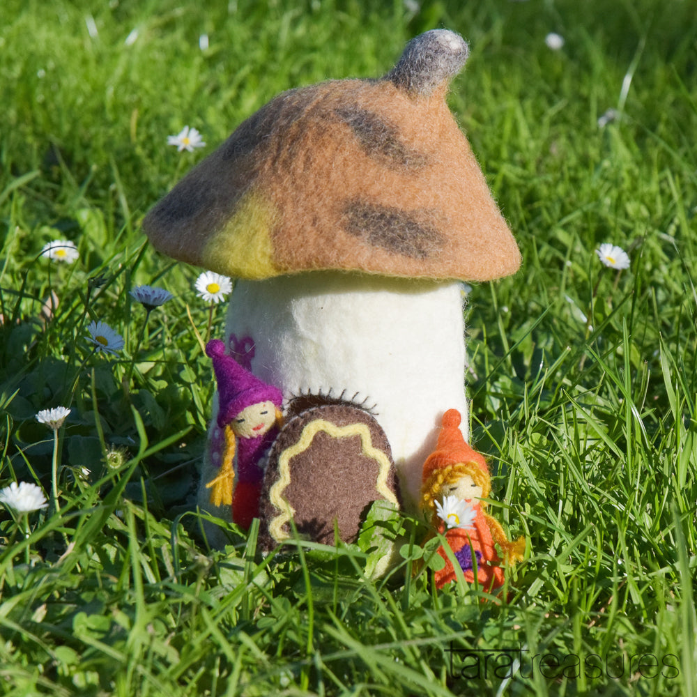 Brown Felt Fairy Toadstool House-Fun-Little Fish Co.