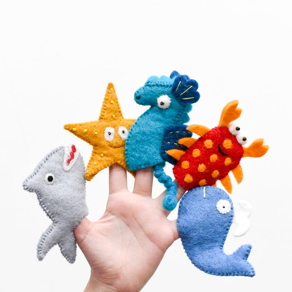 Ocean Animals Finger Puppets Set B-Fun-Little Fish Co.