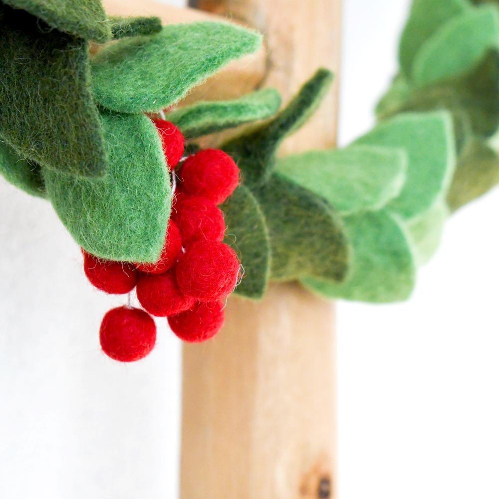 Holly Christmas felt garland-Fun-Little Fish Co.