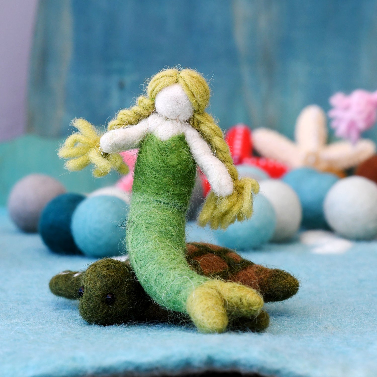 Felt mermaid with green hair-Fun-Little Fish Co.