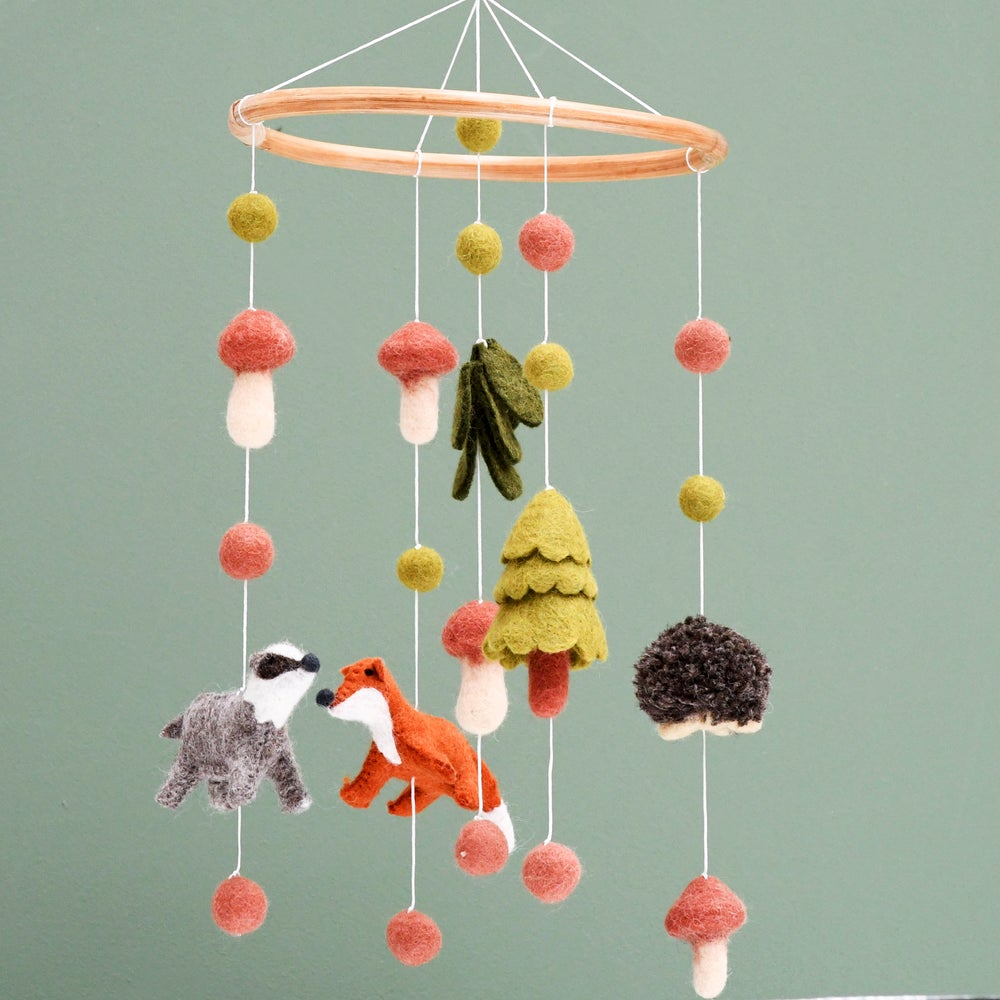 Natural woodlands nursery cot mobile-Fun-Little Fish Co.
