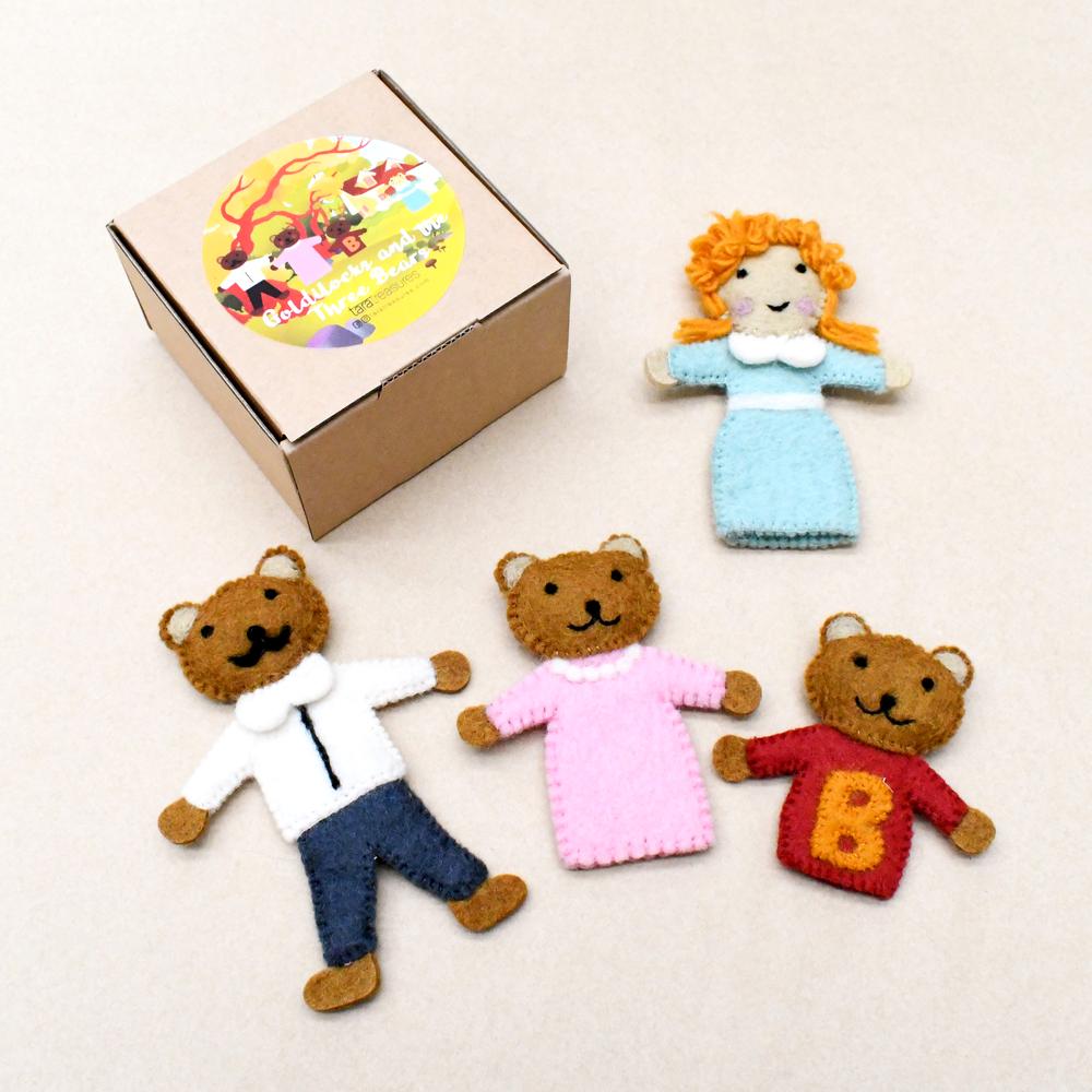 Goldilocks and the 3 bears Felt Finger Puppets-Fun-Little Fish Co.
