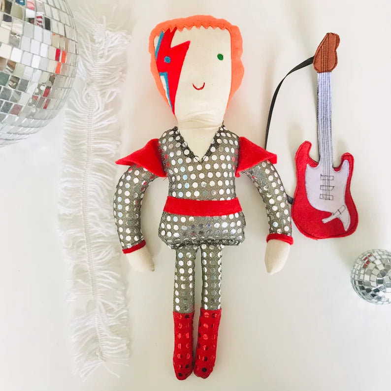 David Bowie HANDMADE cloth doll-Fun-Little Fish Co.