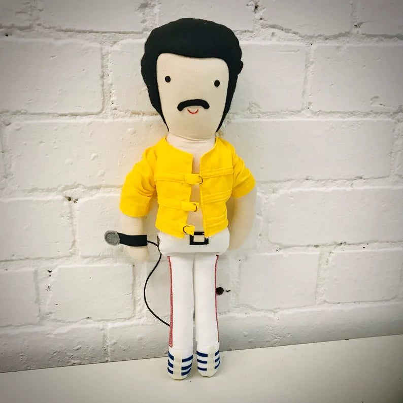 Freddie Mercury HANDMADE cloth doll-Fun-Little Fish Co.