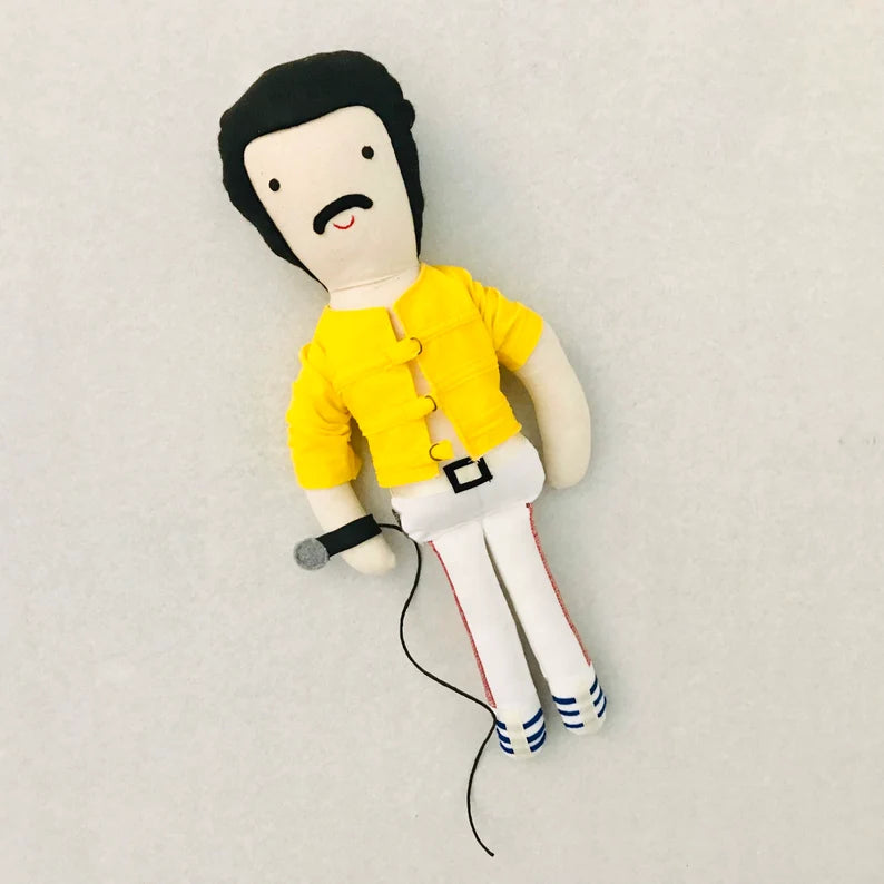 Freddie Mercury HANDMADE cloth doll-Fun-Little Fish Co.