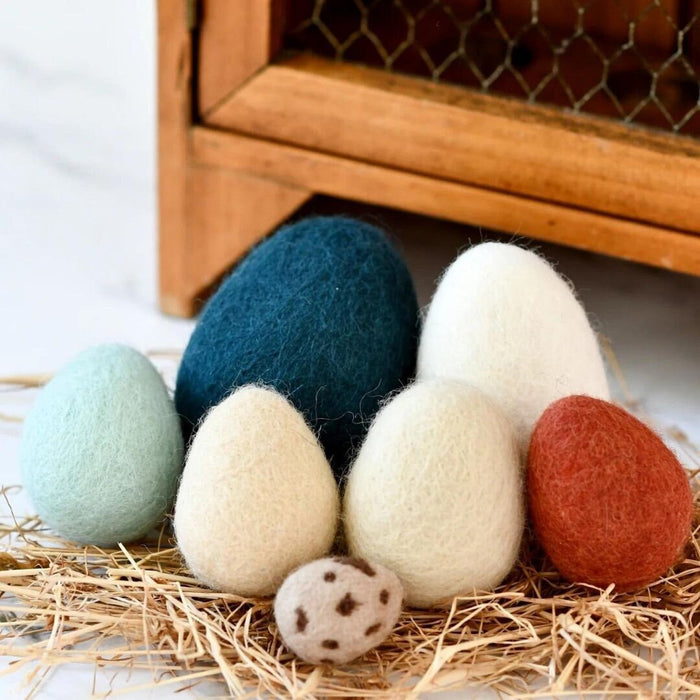 Set of 7 Poultry Felt Eggs-Little Fish Co.