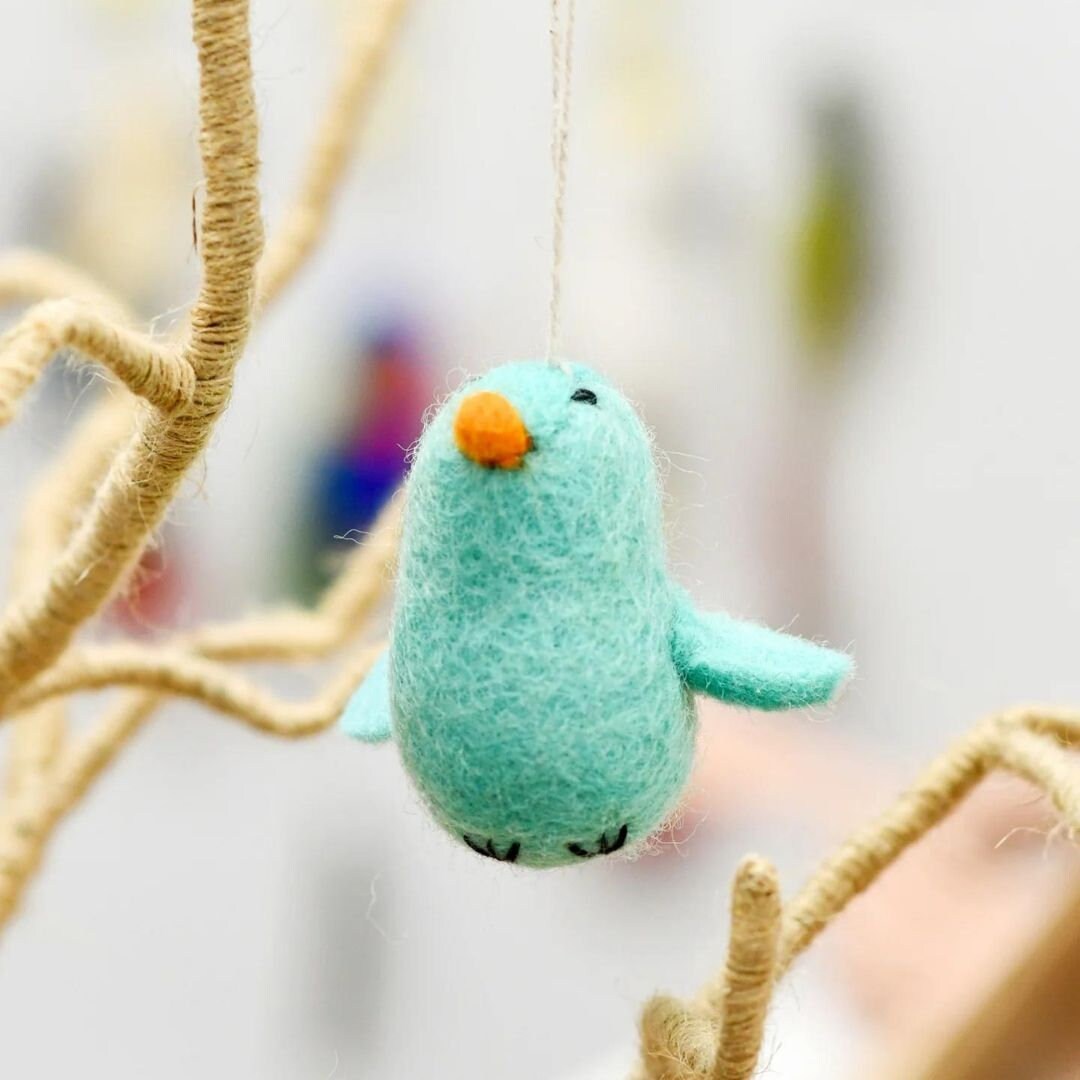 Felt blue chick ornament-Little Fish Co.