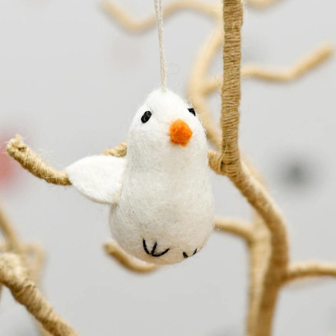 Felt White chick ornament-Little Fish Co.