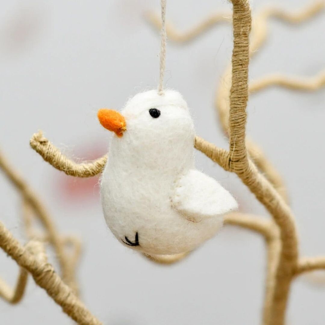 Felt White chick ornament-Little Fish Co.