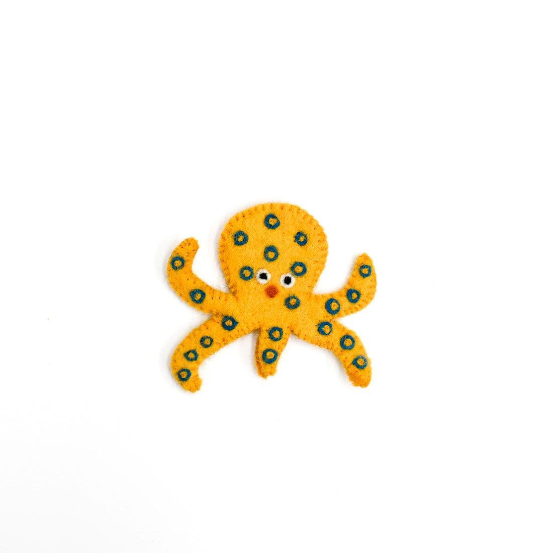 Single Felt Finger puppet Blue ringed Octopus-Little Fish Co.