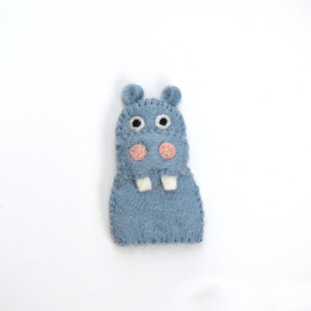 Single Felt Finger puppet Hippo-Little Fish Co.