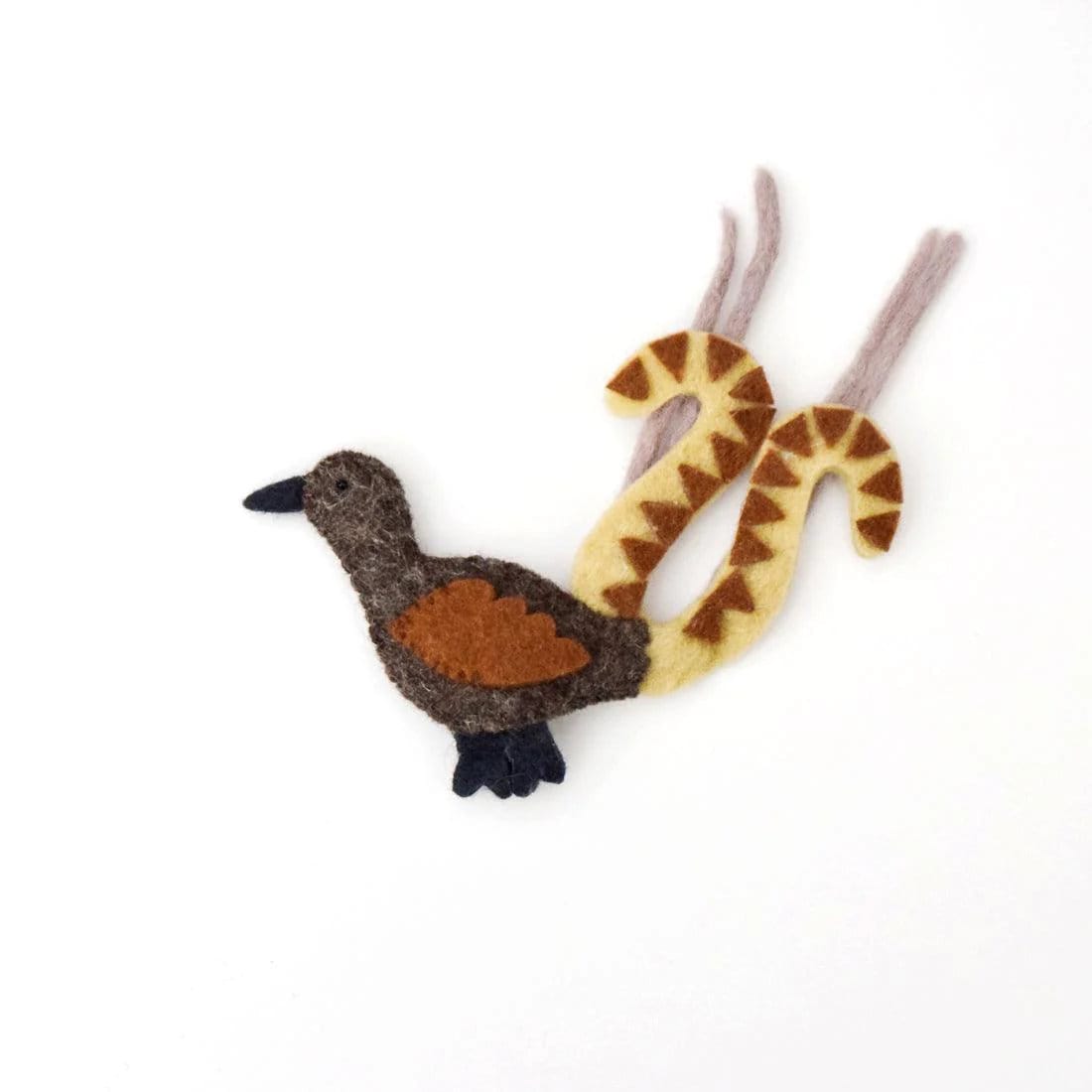 Single Felt Finger puppet Lyrebird-Little Fish Co.