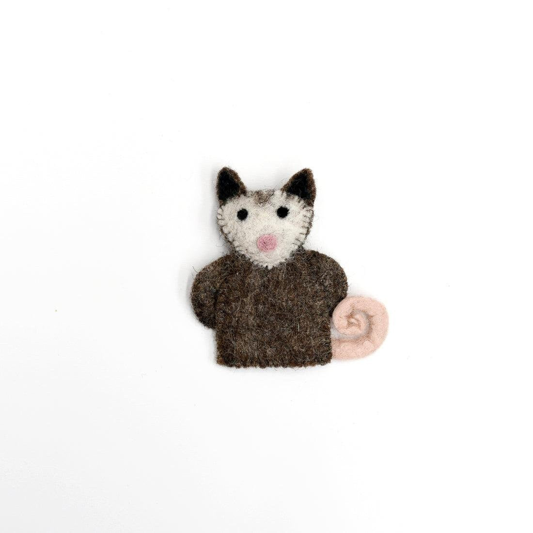 Single Felt Finger puppet possum-Little Fish Co.