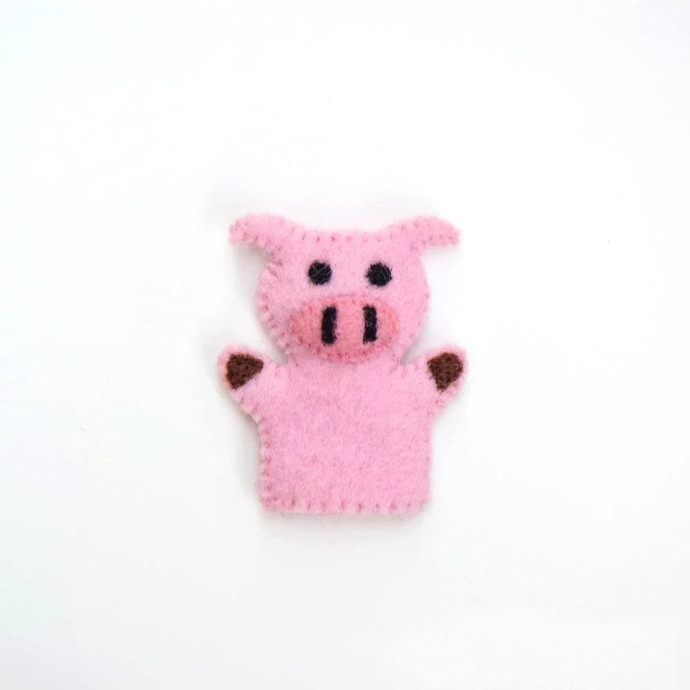 Single Felt Finger puppet Pig-Little Fish Co.