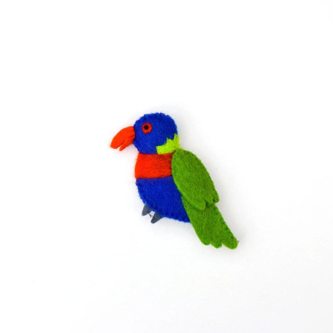 Single Felt Finger puppet Rainbow Lorikeet-Little Fish Co.