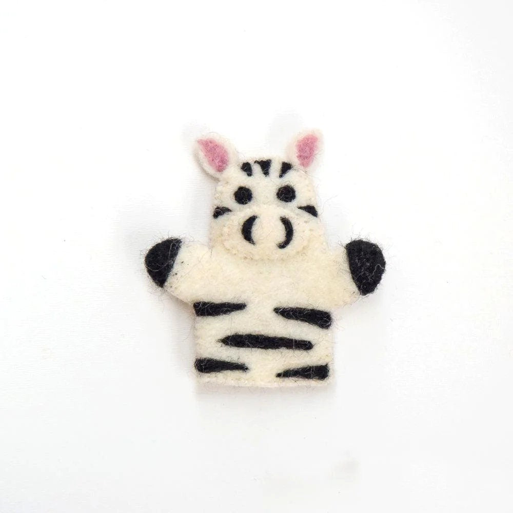 Single Felt Finger puppet Zebra-Little Fish Co.