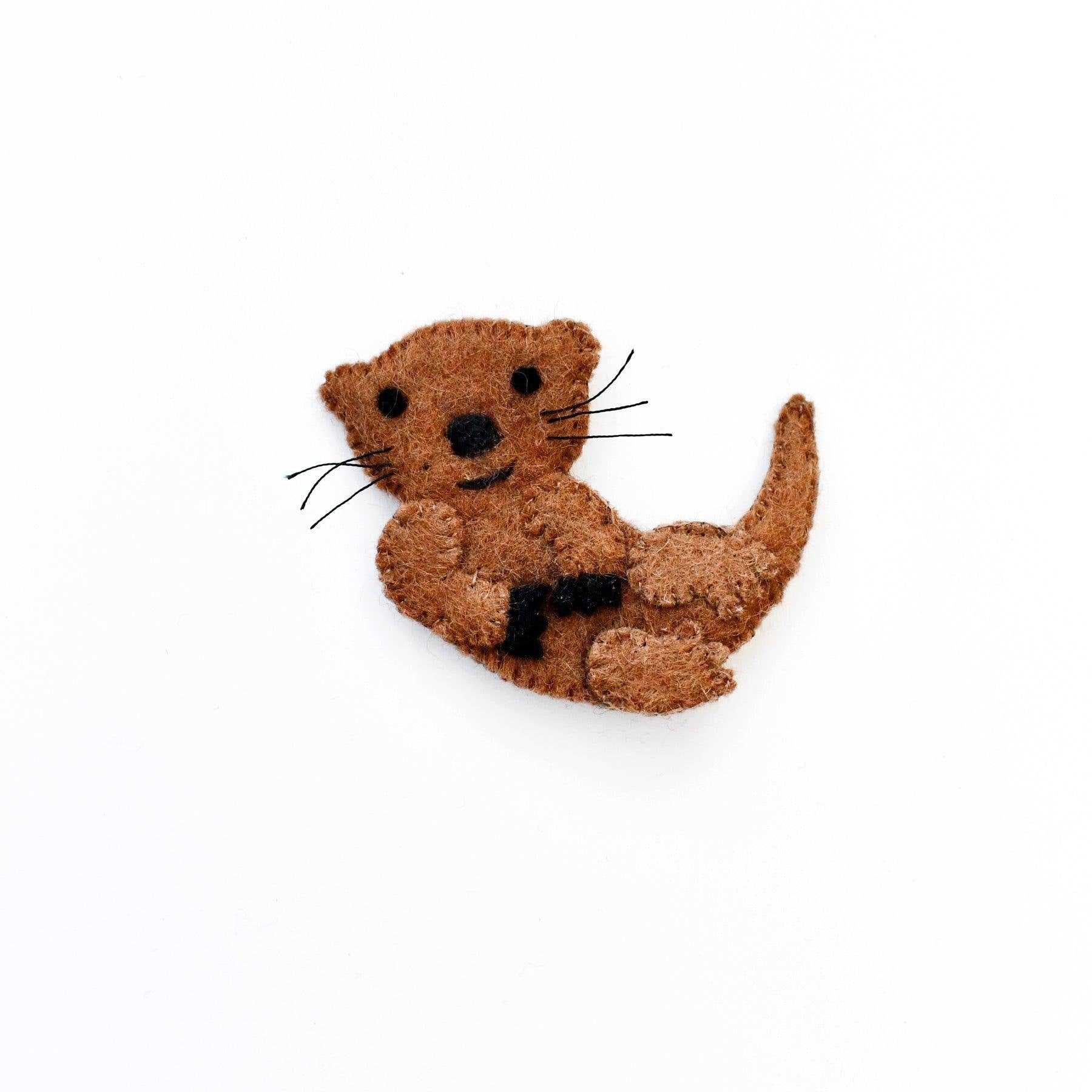 Single Felt Finger puppet Otter-Little Fish Co.