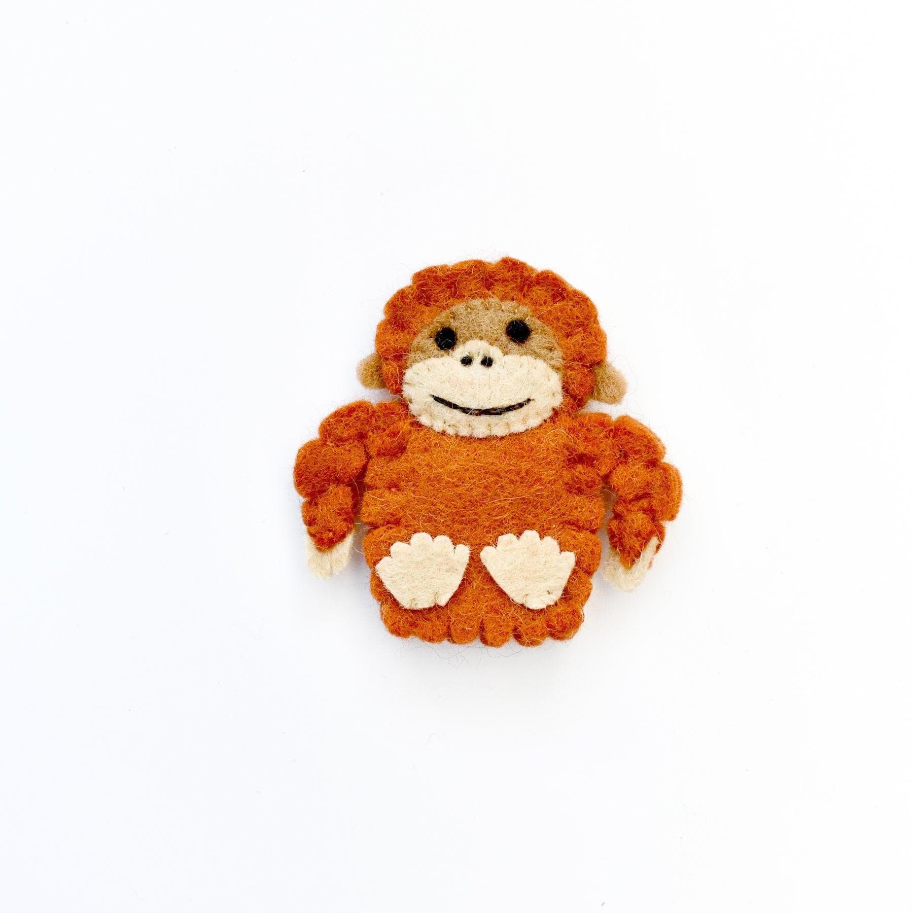 Single Felt Finger puppet Orangutan-Little Fish Co.