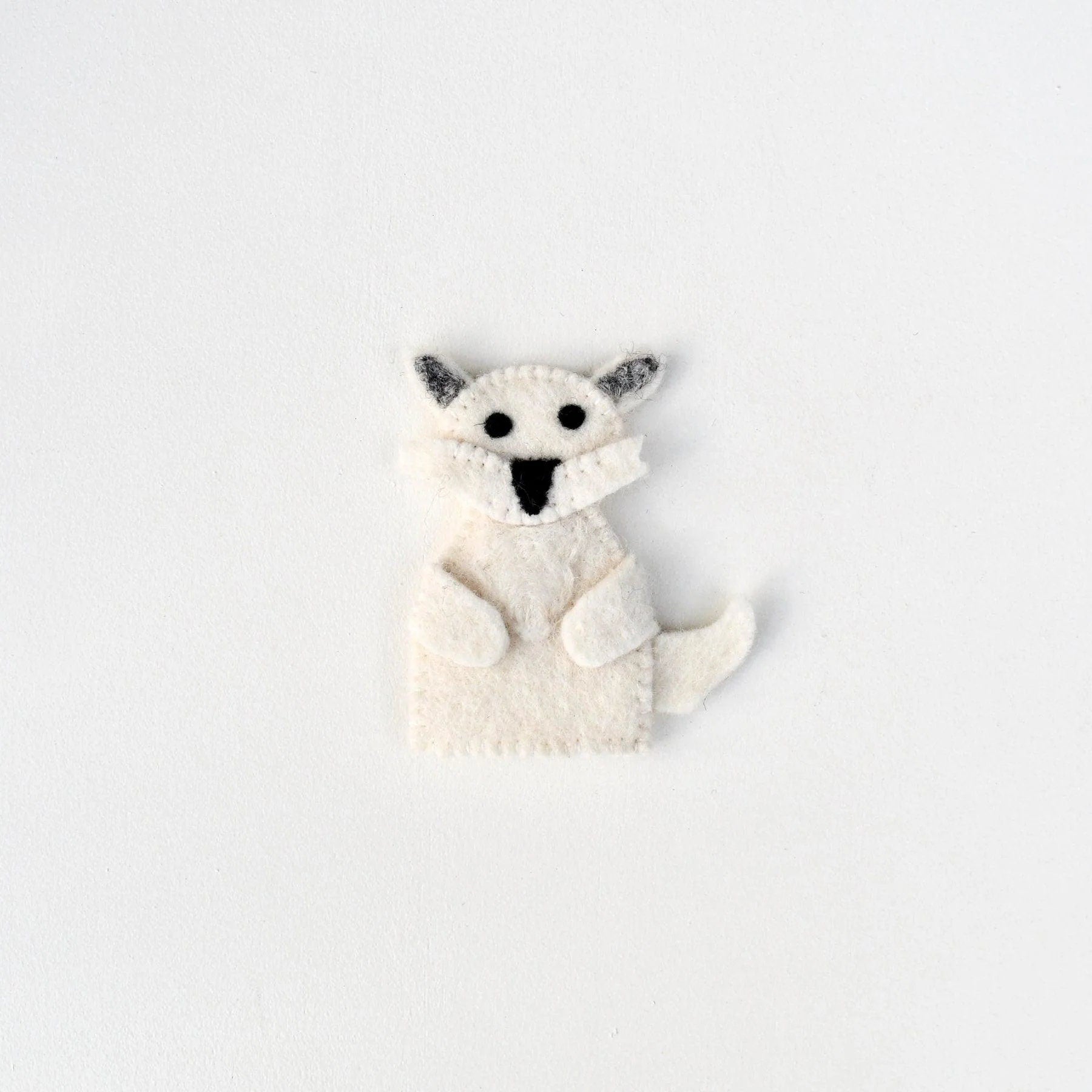 Single Felt Finger puppet Artic Fox-Little Fish Co.