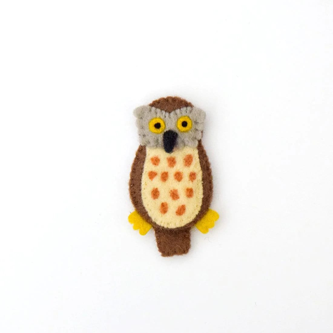 Single Felt Finger puppet Barking Owl-Little Fish Co.