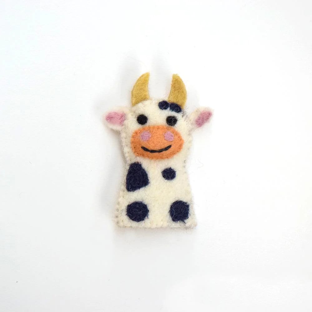 Single Felt Finger puppet Cow-Little Fish Co.