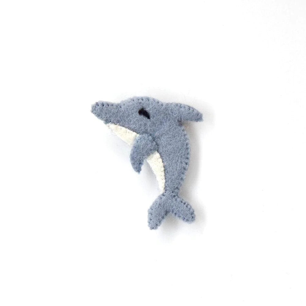 Single Felt Finger puppet Dolphin-Little Fish Co.