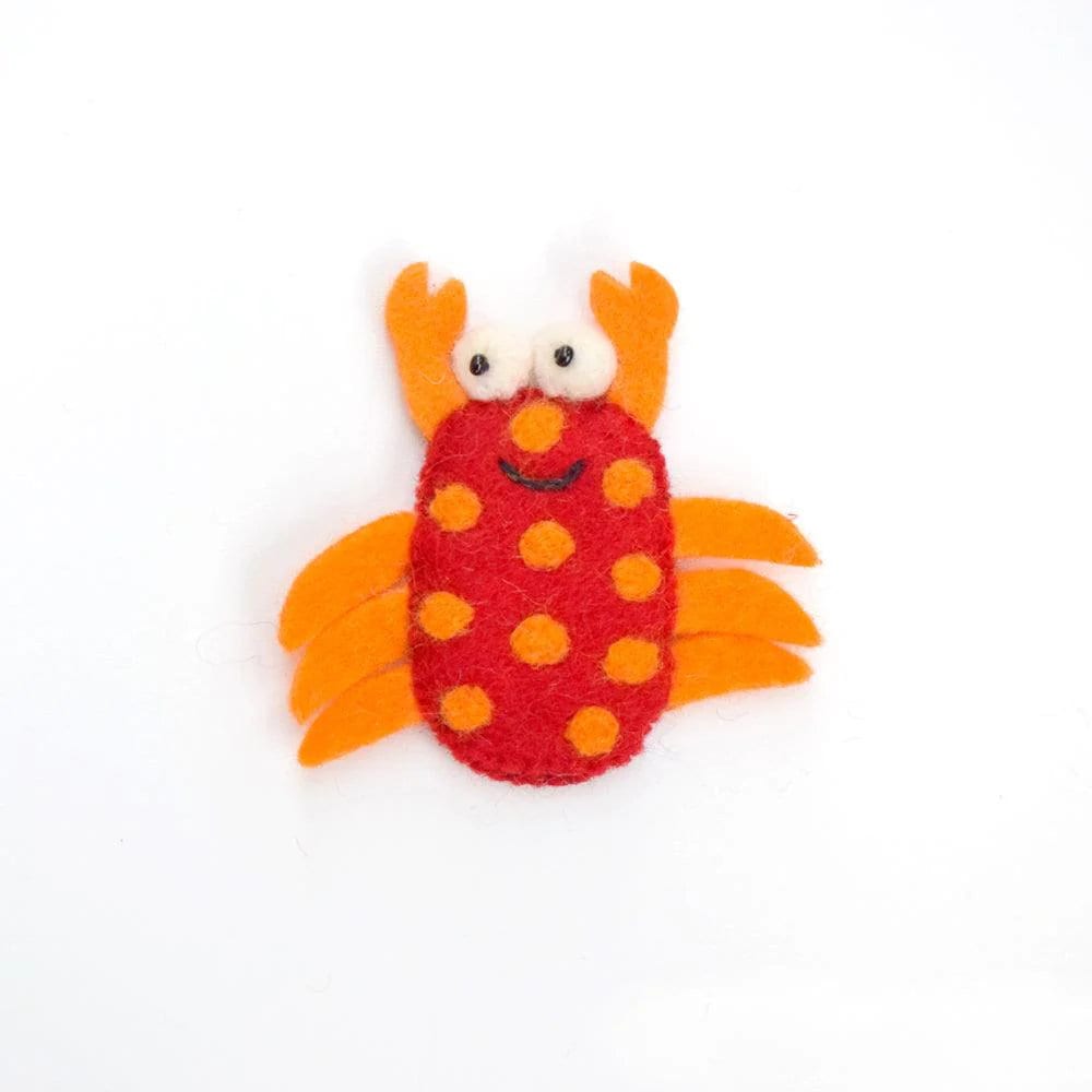 Single Felt Finger puppet Lobster-Little Fish Co.