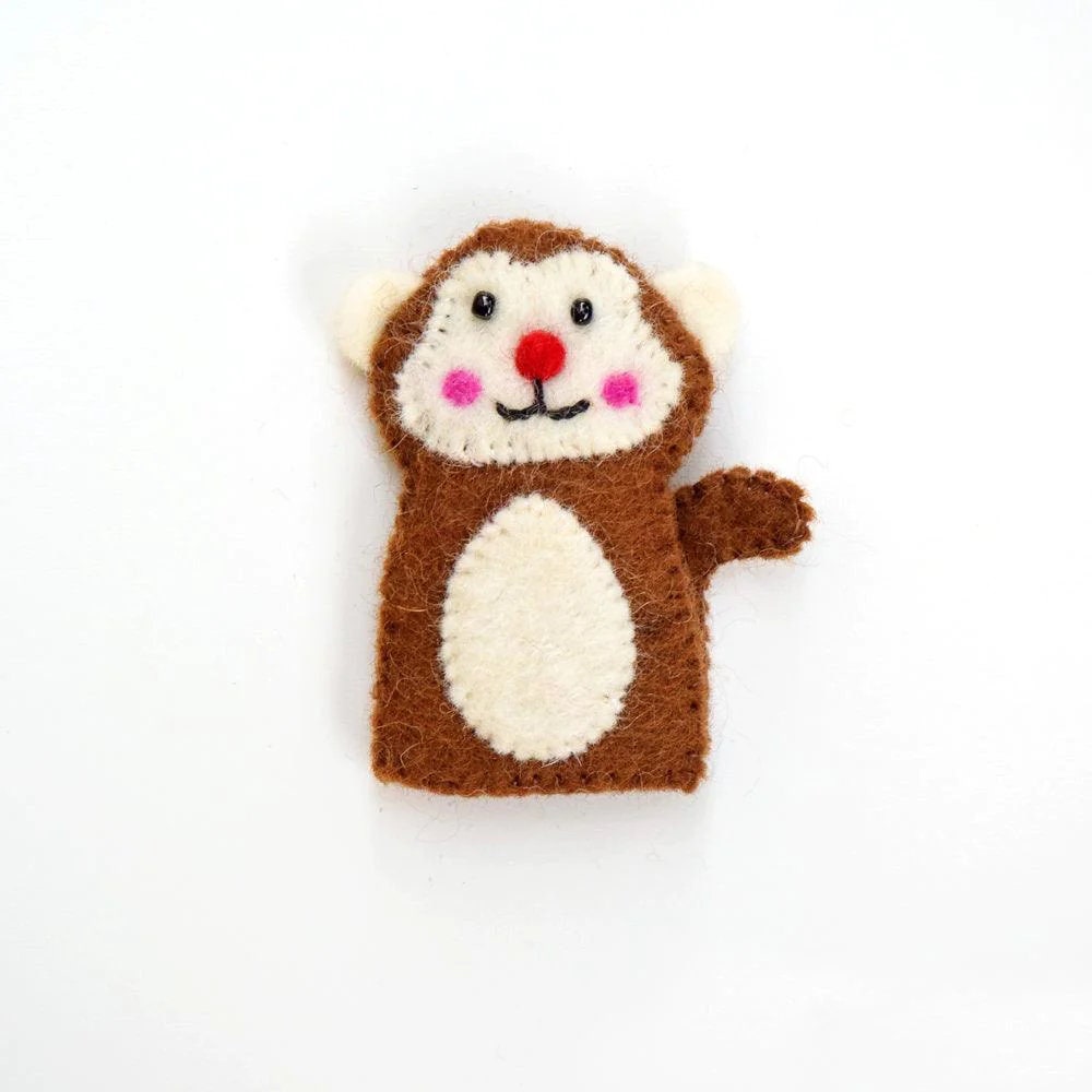 Single Felt Finger puppet Monkey-Little Fish Co.