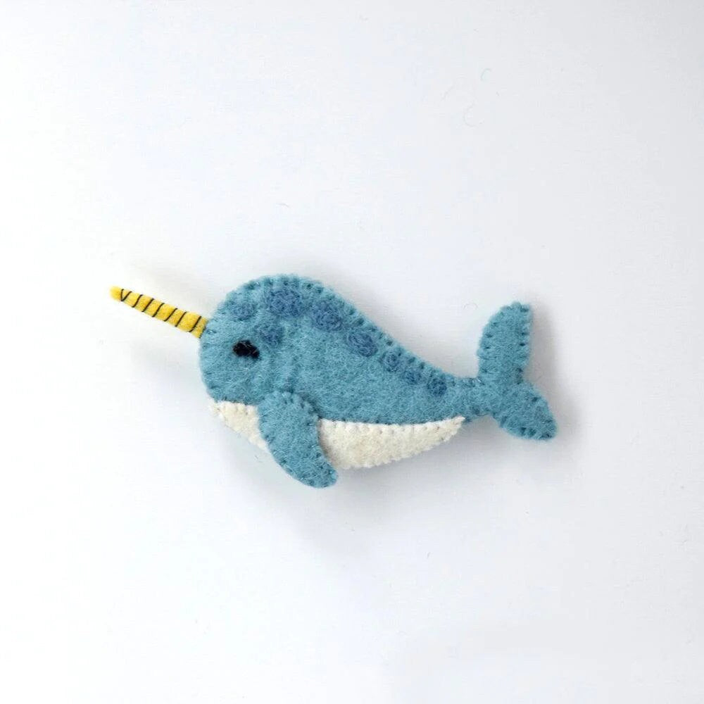 Single Felt Finger puppet Nahrwal-Little Fish Co.