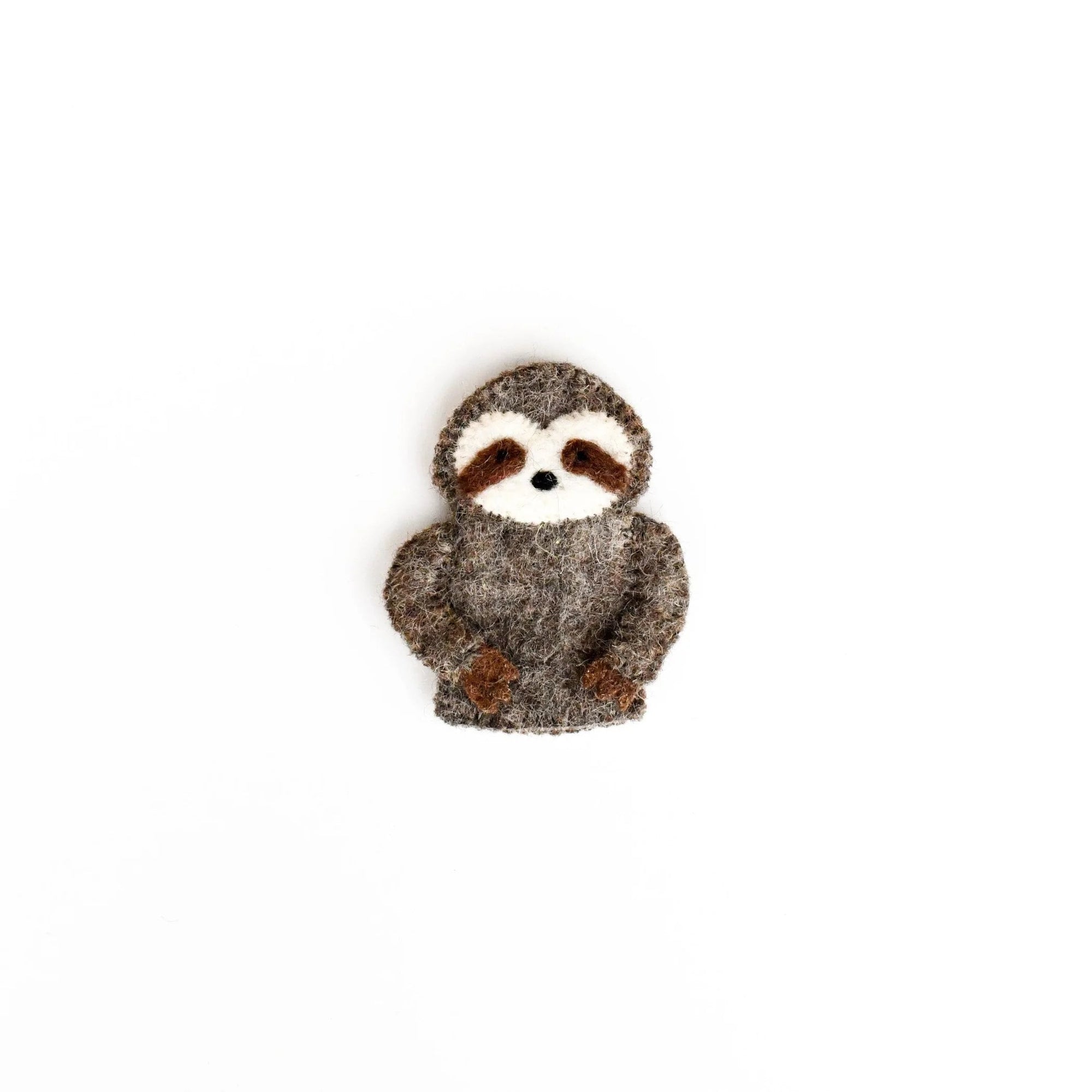 Single Felt Finger puppet sloth-Little Fish Co.