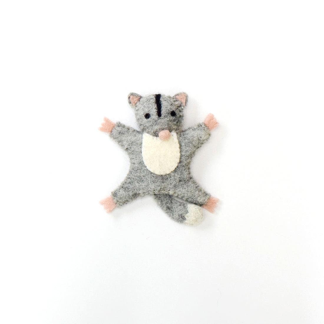 Single Felt Finger puppet Sugar glider-Little Fish Co.