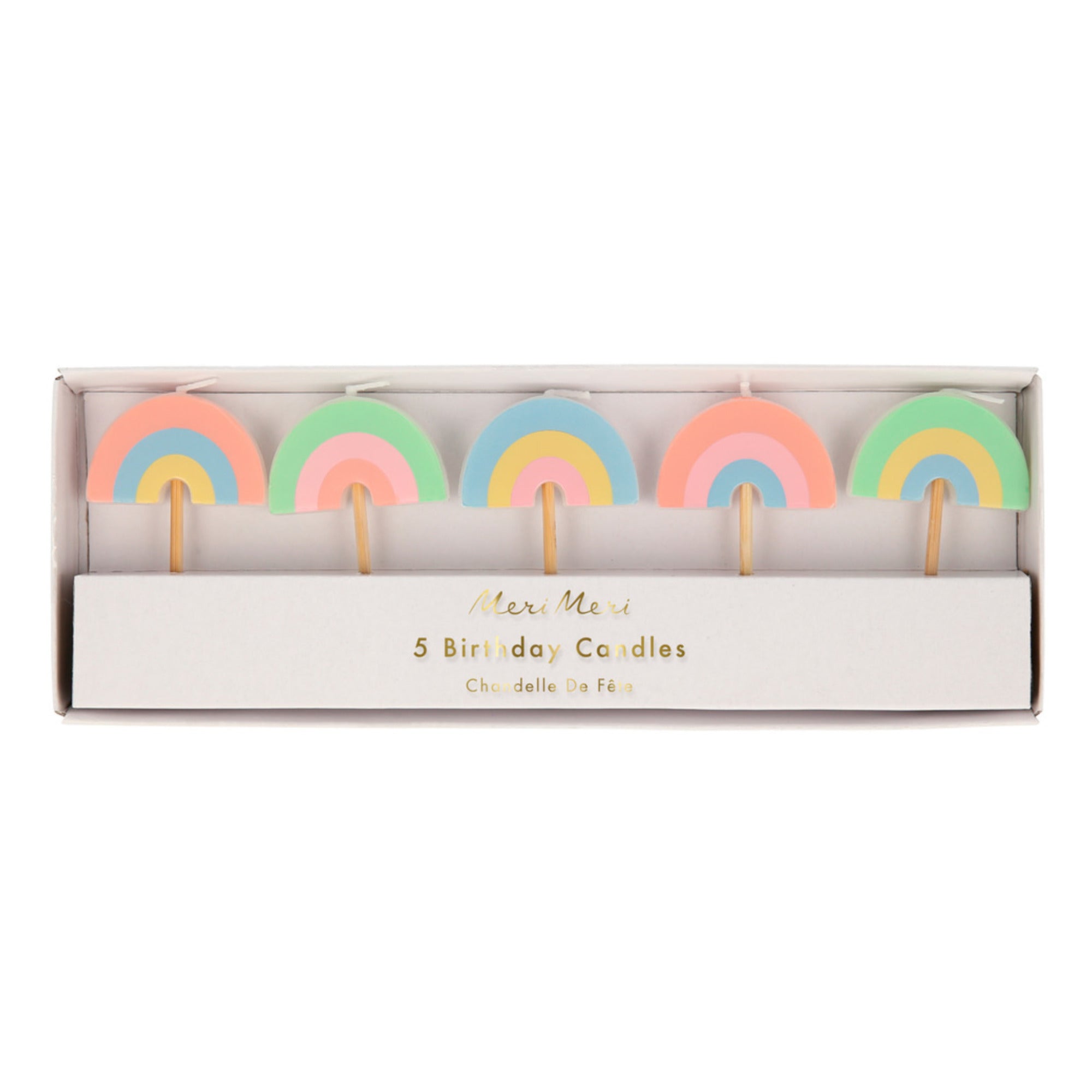 Set of 5 Rainbow Candles-Top 30 Party-Little Fish Co.