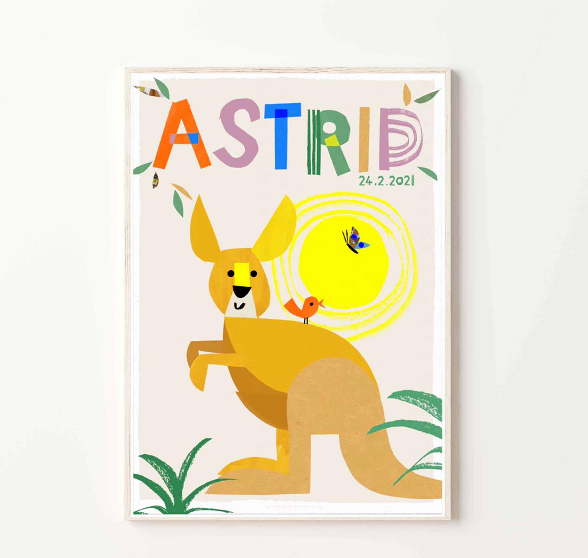 Personalised Kangaroo Print-Top 30 Art-Little Fish Co.