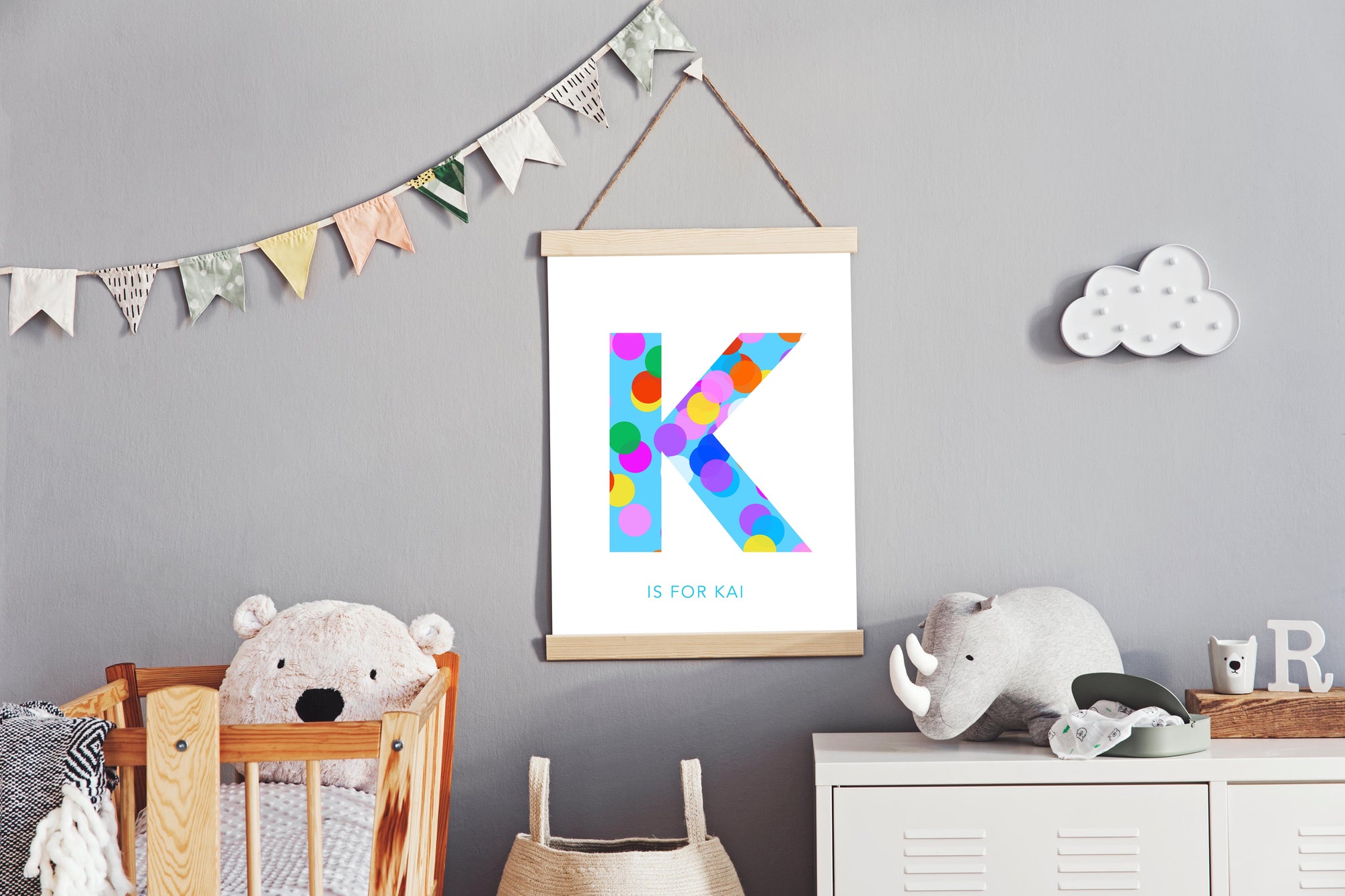 K Confetti Letter-Art-Little Fish Co.